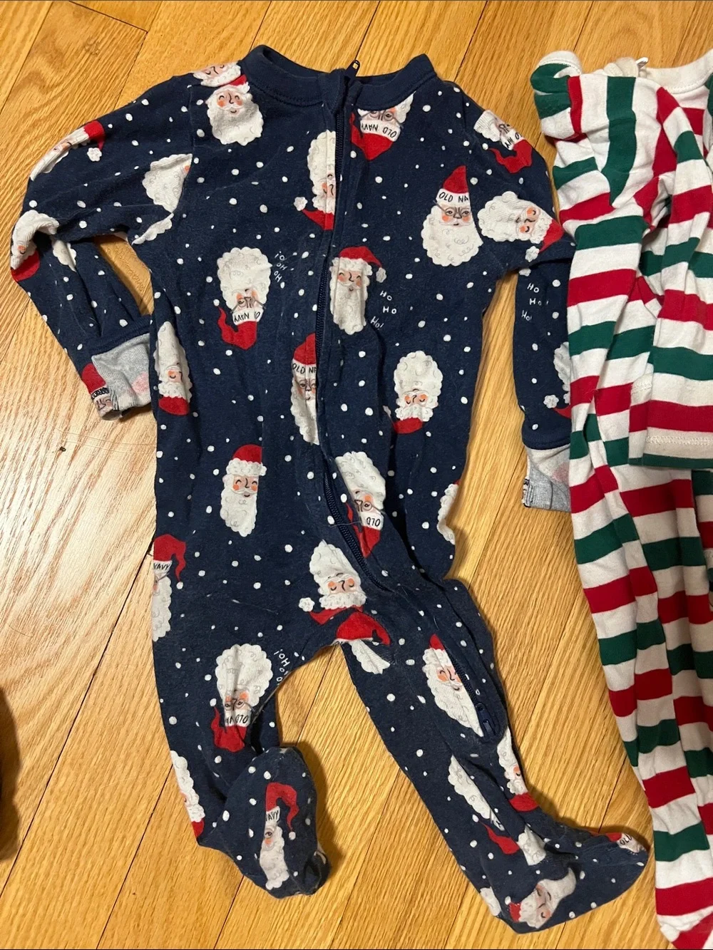 Old Navy Infant Holiday Sleepwear Pack - Red, Green, Navy, Cream, Black